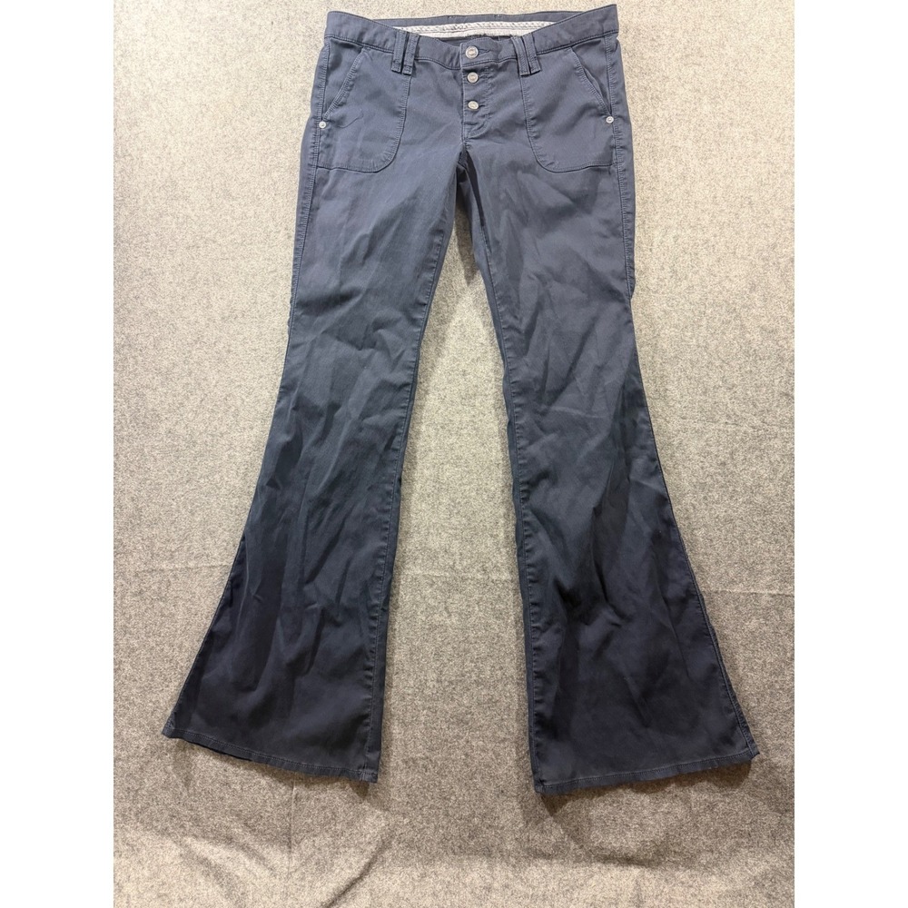 7 For All Mankind Ginger Corduroy Flare Jeans Charcoal Gray Utility Trouser 32
